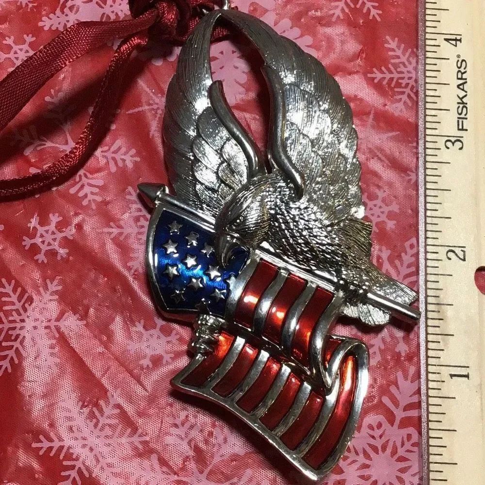 United we stand eagle and flag ornament